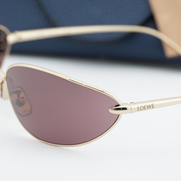 Loewe LW40164U 32U Oval Sunglasses – Gold\\Purple main image 9